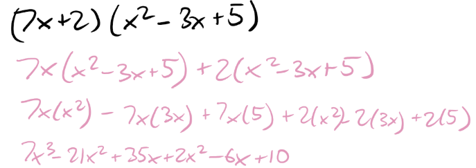 Distributive property example 2