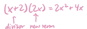 Multiply divisor by term