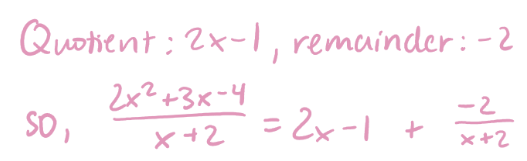 Final result and remainder