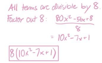 Factored expression for example 3